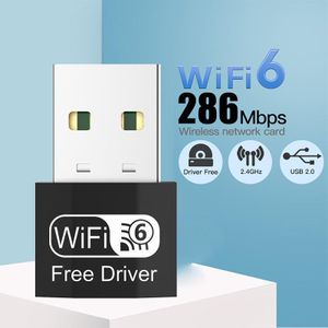 Adaptateur Clé Wifi 6, USB mini, 286Mbps, 2.4Ghz, avec Pilote Integré
