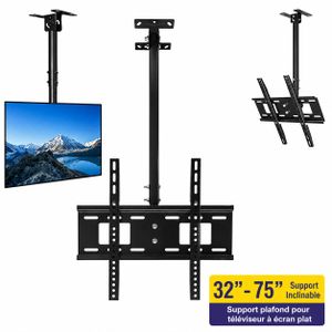 ANTHO Support Plafond TV Inclinable 32" – 75" Réglable – Fixation Universelle VESA 