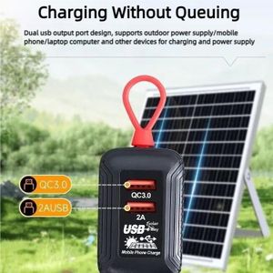 General Panneaux solaires, chargeur solaire ultra-rapide 30 W, 20 minutes de soleil pour 3 heures de conversation, charge rapide PD 3.0 et double port USB, compatible avec tous les téléphones, tablettes, batteries externes, puissance en un éclair,