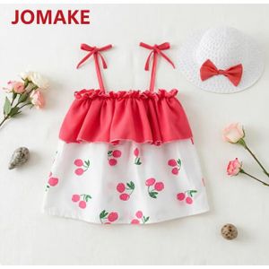 JOMAKE Hauts pour enfants âgés de 6 mois à 4 ans, motif cerises, haut dos nu