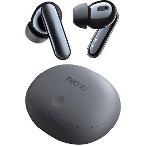Tecno Écouteurs intra-auriculaires TU01 True 1 – Son immersif et design élégant et compact NOIR