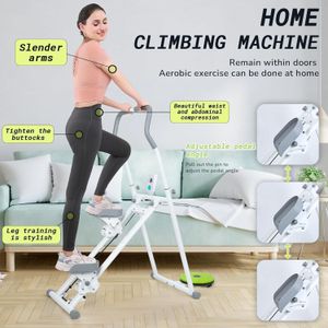Stepper Grimpeur - Stepper D'escalier Compact Pliable Vertical - Machine D'exercice Pour Salle De Sport à Domicile, Exercice Cardio Pour Entraînement Complet Du Corps Avec Guidon Et Pédales Réglables