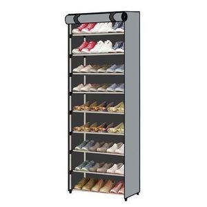 Étagère à chaussures 10 niveaux (30 paires) couleur gris
