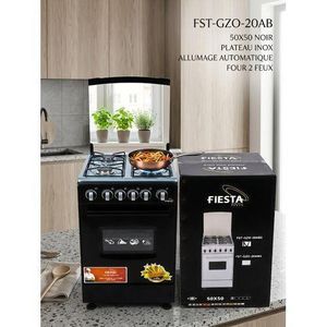 Fiesta  Cuisinière à gaz 4 Feux Avec Four inox
