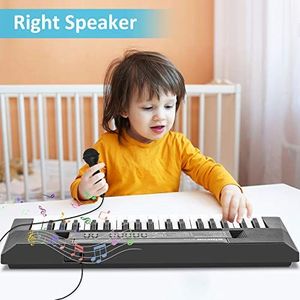 Generic Piano Enfant Avec Microphone + Micro -32 Touches – Blanc/Noir -  Prix pas cher