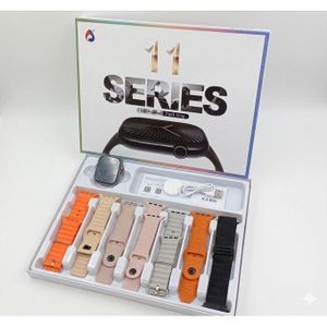 Montre Connectée S30 ProMax Série 11 – Écran Haute Définition, Suivi Santé & Sport + Pack 7 Bracelets Inclus (7-en-1)