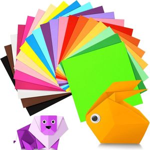 Papier Origami, 200 Feuilles, 20 Couleurs, Carrés de 6 Pouces, Papier Coloré Recto-Verso