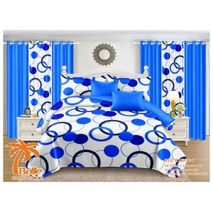 Belle Draps de Lit 3 places, 2 Draps ,2 taies, 2 Rideaux