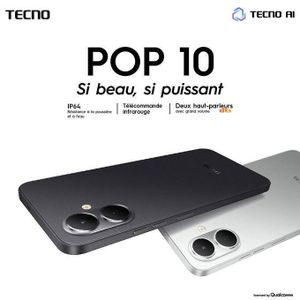 Tecno  POP 10 - 4G - 128GO ROM- (3+3)GO RAM -2 SIM - 13MP-5000MAH - Gris