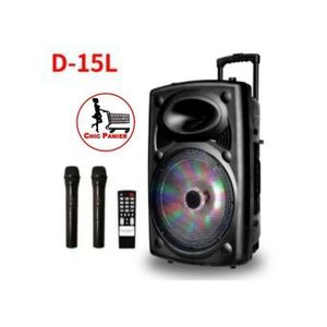 Original Super Power Enceinte Sono Portable D15 - Lecteur Bluetooth - USB + 2 Micros + 1 Télécommande Noire + 1 Chargeur  Garantie 12 Mois