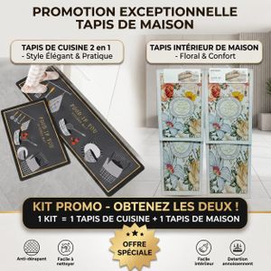 Lot de 2 Tapis de Cuisine et de maison 