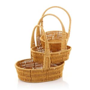 Lot de 3 Paniers de rangement respirant avec poignée, multifonctionnel