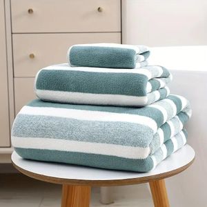 Ensemble de 3 serviettes de bain – Pur coton extra-épais, doux et hautement absorbant, polyvalent pour le visage et le corps.