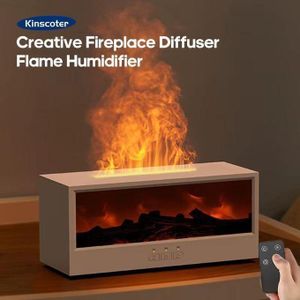 Diffuseur de senteur, d'huile essentiel à effet avec télécommande (blanc)