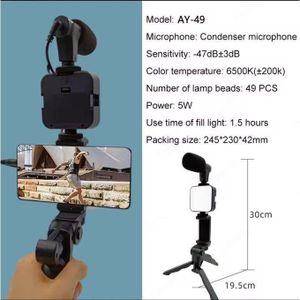 Agréable Trépied Stabilisateur Pour Téléphone, Support Portable De Smartphone, Éclairage LED De Photographie, Kit Vidéo, Microphone, Selfie Avec Poignée D'Enregistrement