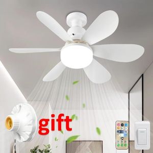 General Ventilateur Plafonnier LED E27 Intelligent 40W, 6 Pales Silencieux Télécommandé Dimmable pour Chambre Salon