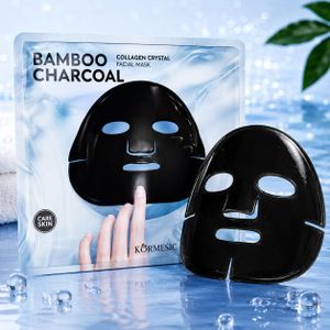 KORMESIC 2 Masques Visage au Charbon – Nettoyant & Éclat – Soin Peau Fraîche 