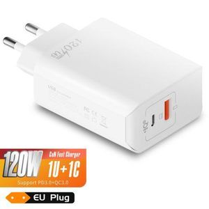 Chargeur Ultra Rapide 120W Type-C - Compatible Samsung iPhone Xiaomi Huawei Tecno Etc-blanc