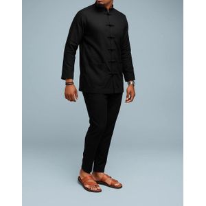 TAFA Tunique Homme Manches Longues en lin
