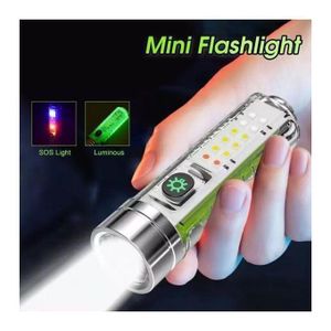 Puissant mini Lampe de poche LED 3LED fluorescente Camping rechargeable