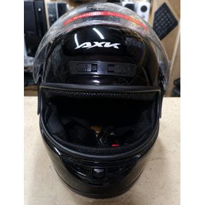 Casque de Moto Intégral pour Adulte Très Solide et résiste aux chocs - Modèle AXK - Noir brillant