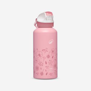 Quechua Gourde 500 enfant 0,6L en alu, bouchon instantané, pipette et paille, randonnée