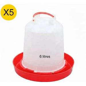 Lot de 5 abreuvoirs 6L  pour volailles   