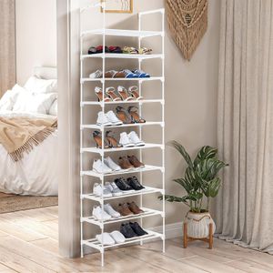 Etagère de chaussures pratique et robuste 5 à 8 couches de rangement- couleur blanche 