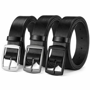 Lot de 3 Ceintures Homme Classiques en Cuir – Résistantes & Élégantes