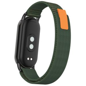 Autre Bracelet de Rechange en Nylon Tressé Style Trail Loop pour Xiaomi Mi Band 8 / Mi Band 9 / Mi Band 10 – Fermeture Scratch Velcro & Languette Orange, Ultra-Léger - Vert Treillis