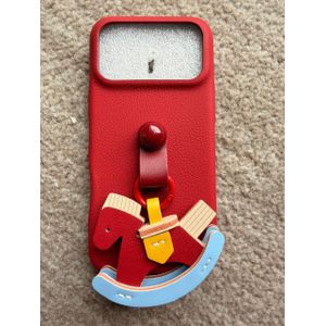 Phone Case V9 Coque de téléphone avec porte-clés cheval à bascule en cuir – Étui élégant avec support