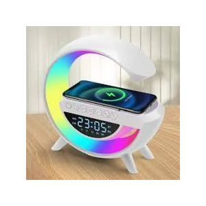 lumineux Bluetooth multifonctions, souvent identifié comme le modèle BT-3401, combine un haut-parleur, un chargeur sans fil et une veilleuse RVB