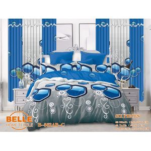 Belle Lot de 2 Draps 2Taies et 2rideaux - Confort et Élégance pour Lit 3 Places