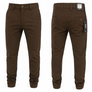 Pantalon Chino Ajusté 100% Coton Pour Homme - Marron