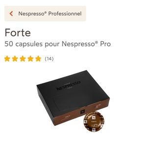 Nespresso Nesprtesso Forte Intensite : 7 - 50 Capsule Box Compatible Machine Zenius PROFETIONNEL