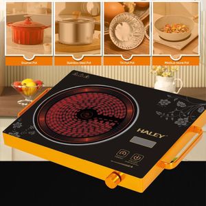 plaque de cuisson électrique portable en céramique Haley 3500W, cuisinière à induction 1 brûleur pour usage domestique