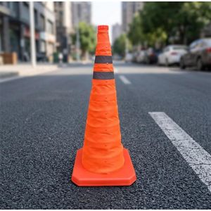 Cône de Signalisation Pliable avec Base – Sécurité Routière Compacte