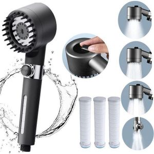 Partagez ce produit    Douche à Main, Pommeau De Douche Haute Pression 4 En 1, à 3 Réglages De Pulvérisation