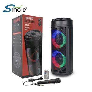 Enceinte Bluetooth Double Haut-Parleur 6.5" – Lumières LED – Micro + Télécommande – 3000mAh