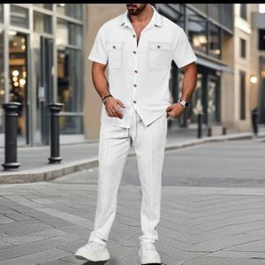 TAFA Ensemble Chemise Hommes Manches courtes + Pantalon