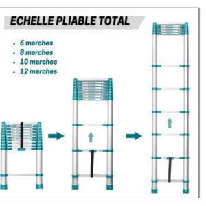 TOTAL Echelle Télescopique 8 échelons