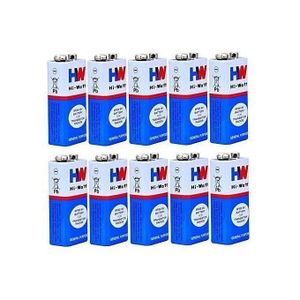 Lot De 10 Batteries Ou Piles De 9v HI-Watt Pour Microphone Baladeur