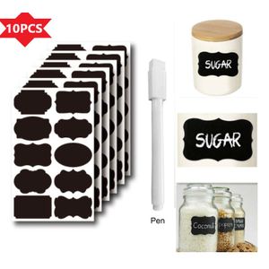 100 pièces d'étiquettes adhésives avec stylo - Étiquettes de cuisine réutilisables, étiquettes pour pots