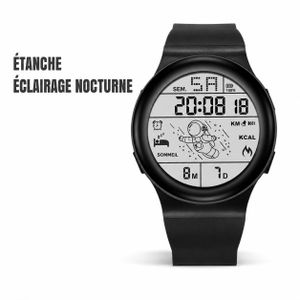 Montre Sport Digitale Multifonction Étanche avec Écran LCD