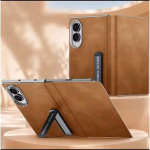 Coque Samsung Z fold 8 marron rabat 