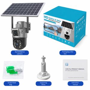 TELI Caméra PTZ Solaire 4G avec Panneau Solaire, Rotation 360°, Détection PIR, Vision Nocturne Couleur et Étanchéité IP66
