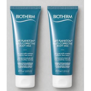 Duo,  ( 2x75 ml ), Crème corps de très haute qualité modèle Life Plankton multi-corrective, body milk ( Lait Corps Multi-Correction Peaux Sensibles). Aide à lutter contre  sécheresse, l'irritation, la rugosité et la perte d'élasticité. Importé De France 
