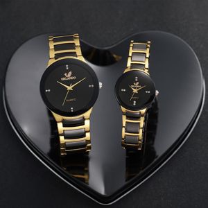 Set de 2 montres de couple Acier inoxydable élégant Homme et femme