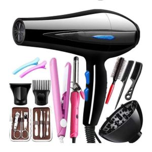 Kit Beauté & Coiffure Professionnel 14 en 1 – Sèche-Cheveux, Lisseur, Fer à Boucler et Accessoires