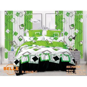 Belle Lot de 2 Draps 2Taies et 2rideaux - Confort et Élégance pour Lit 3 Places